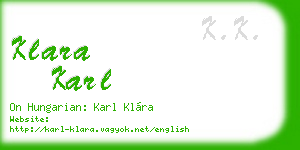 klara karl business card